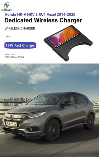 Car Wireless Charger Phone Fast Charging Pad For Honda HR-V HRV Vezel 2014-2020 - Foto 1 di 24