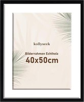 Kollyseek Bilderrahmen 40X50Cm Echtholz Passepartout Acryl Schwarz