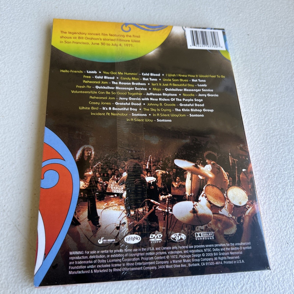 Fillmore: The Last Days (DVD) 1972 concert film, FACTORY