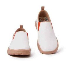 Men Size 6-11 UIN Slip On Shoes Canvas Comfortable Loafers "Cuenca White"