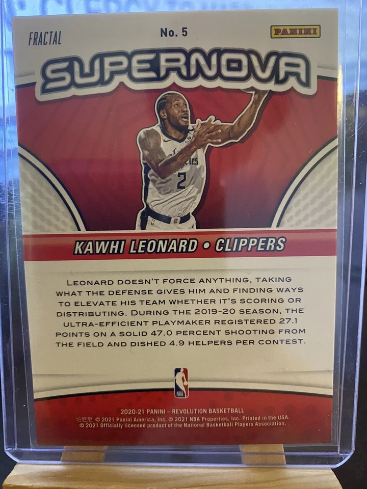 Kawhi Leonard 2020/21 Revolution Supernova Fractal Insert #5 LA Clippers - Image 2 of 2