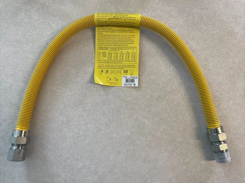 5/8″ Gas Connector, Coated W/ Fitting, 1/2″ FIP x 1/2″ MIP x 24″ Stainless JONES - Picture 1 of 6