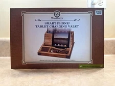 Woodburry Wood Charging Station With Tablet IPad Holder NEW