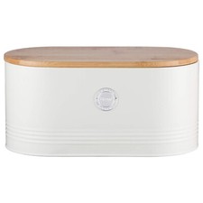 100% Genuine! TYPHOON Living Bread Bin with Bamboo Lid Cream! RRP $92.95!