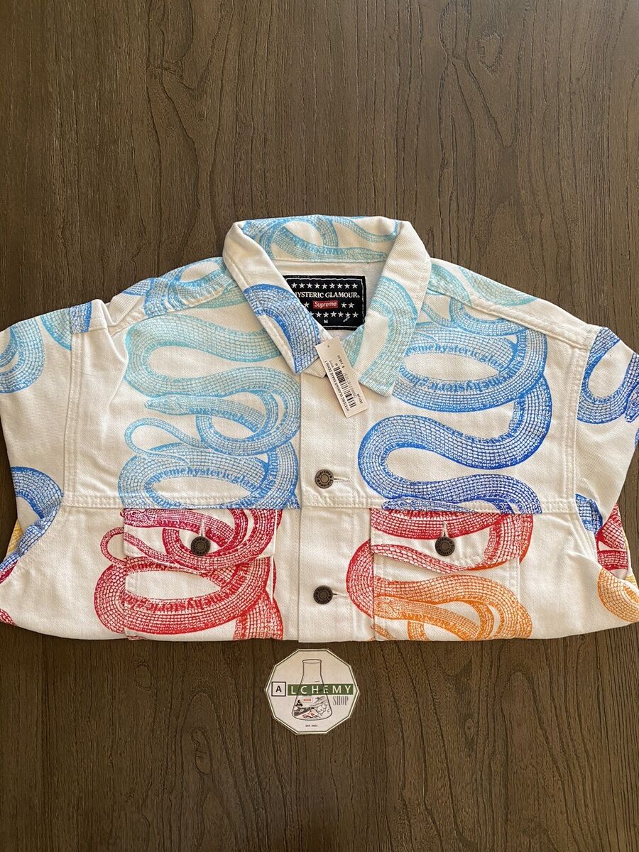 Supreme HYSTERIC GLAMOUR Snake Denim Trucker Jacket, Medium Supreme HYSTERIC GLAMOUR Snake Denim Trucker Jacket, Medium