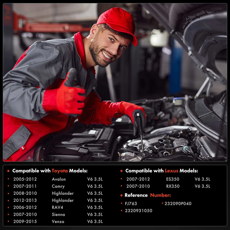 6x Inyectores de combustible para Toyota Camry 2007-2011 RAV4 2006-2012 Avalon Lexus RX350 Foto 2 de 4