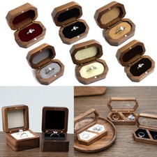 Wooden Double Ring Display Box Engagement Wedding Couples Ring storage Box USAA