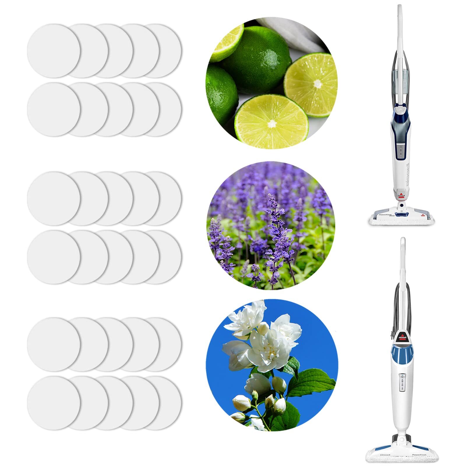 30 Pack Replacement Steam Mop Scent Discs Compatible With Bi