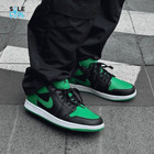 Air Jordan 1 AJ1 Low (GS)  Black/Black-Lucky Green-White 553560-065 553558-065