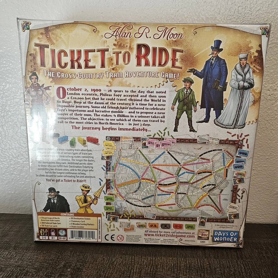 Days of Wonder Ticket To Ride Alan R. Moon Train Adventure Board Game SEALED-NEW - Image 3 of 4