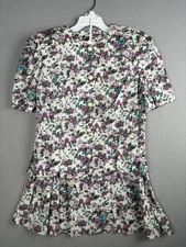 Vintage Stuart Alan Womens Suit 16 Pink 2pc Floral Cottage Skirt Jacket USA 2891