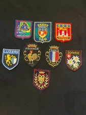 VINTAGE GROUP OF EIGHT (8) EUROPEAN TOURIST/TRAVEL PATCHES