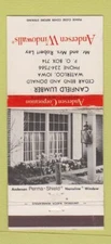 Matchbook Cover - Andersen Windows Waterloo IA Cranfield Lumber WORN 30 Strike