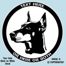 DOBERMAN PINSCHER DOG PERSONALIZED 2 COLOR DECAL / STICKER- D045