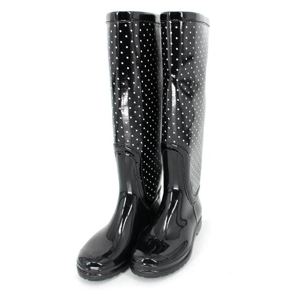 Dolce & Gabbana Lunares Negro Goma Botas de Lluvia Talla 37 NUEVAS D&G Italia Foto 2 de 4
