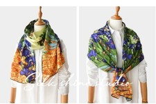 Van Gogh Irises Oil Painting Silk Scarf 16x63" - Oblong Art Scarf