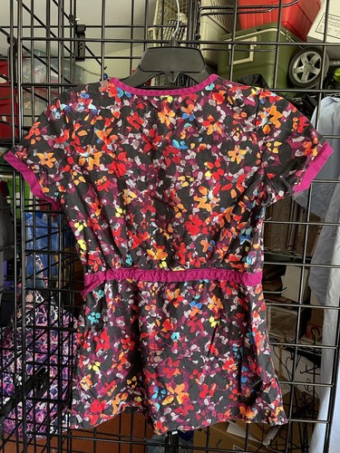 Koi by Kathy Peterson Purple Floral Scrubs Set sz XS XXS - Picture 4 of 9