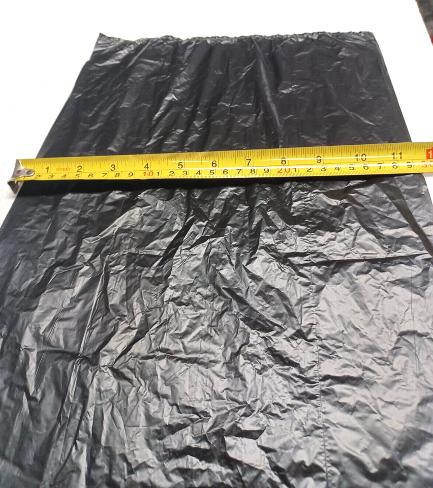 50 BLACK TSHIRT PLASTIC BAGS 11.5" X 6.5" X 22 INCH eBay
