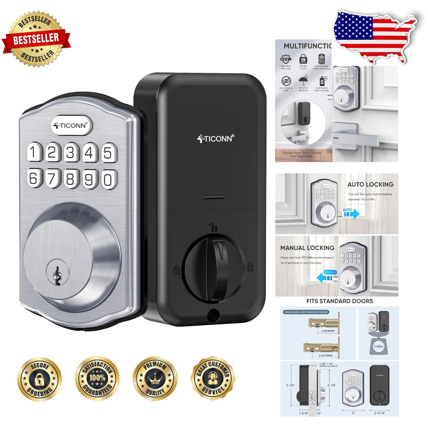 Keyless Touchpad Deadbolt for Easy Secure Entry-image
