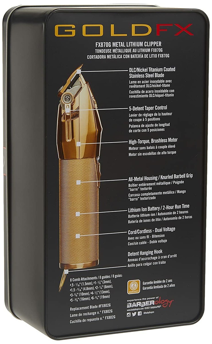 🔥 BaBylissPRO GOLDFX Cordless Clipper - FX870G - Professional