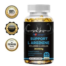 L-Arginina 60 Booster Ossido Nitrico, Esaltatore Testo, Tappi di Supporto ad Alta Energia