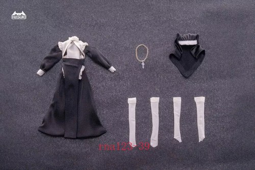 Set costume uniforme suora vestiti da cameriera scala 1/12 per action figure donna 6" - Foto 14 di 17