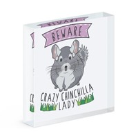 Beware VerrüCkte Chinchilla Damen Acryl Foto Block Rahmen Lustig