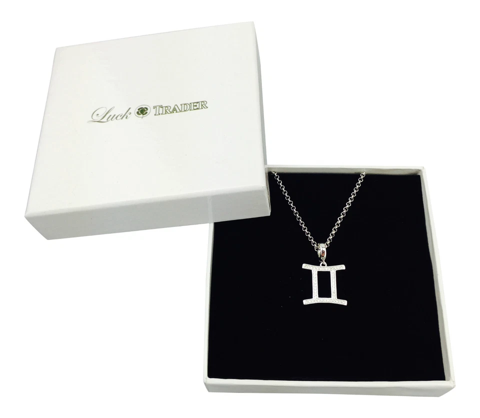 Gemelli Simbolo Dello Zodiaco Argento O Oro Placcato Ciondolo -horoscopes Stella - Immagine 3 di 3