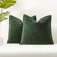 JUSPURBET Green Decorative Pillow Covers 22x22 Set of 2 Throw Pillow Covers for