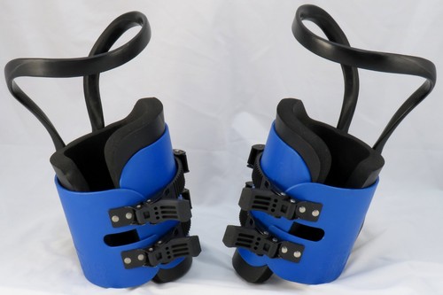 Pair of Teeter Hang Ups SL Spyder Gravity Inversion Boots w/ Calf Loops - blue
