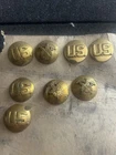 US Military WW2 Era Collar Disc Lapel Pins Lot of 8
