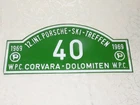 Tin Sign Car Rallye Table Shield 12.Int. Porsche Ski Meet 1969