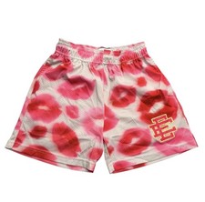 Eric Emanuel EE Mesh Athletic Shorts Graphic Lips Print Embroidered Logo S