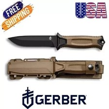 Gerber StrongArm Knife, Coyote Brown Serrated Fixed Blade - Free Shipping (USA)