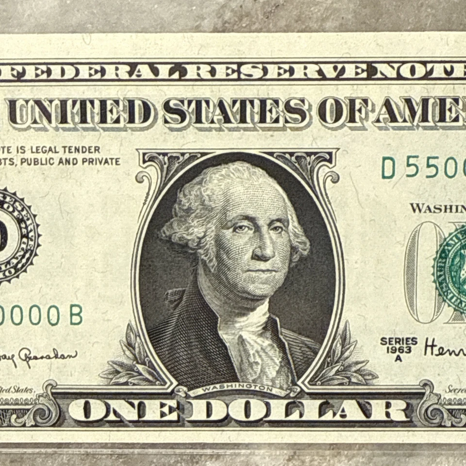 Wow! Millions Serial Number 55000000 1963A $1 FRN Uncirc. PCGS 64PPQ Fr1901D - Image 4 of 4