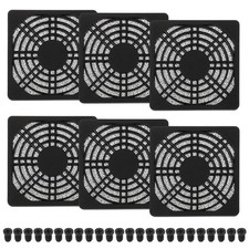6 Pcs 80mm Fan Filter Grill Plastic Ventilation Grill Cover with Screws, Black