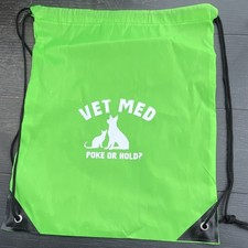 Green Drawstring Backpack Gym Bag VET MED POK...