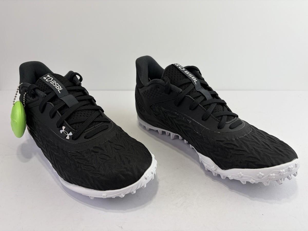 Under Armour Yard Turf 3.0 HOVR Black White Baseball Shoes 