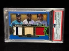 KEN GRIFFEY JR. MAYS TROUT 2022 TRIPLE THREADS SAPPHIRE BAT PATCH #2/3 PSA 8.5