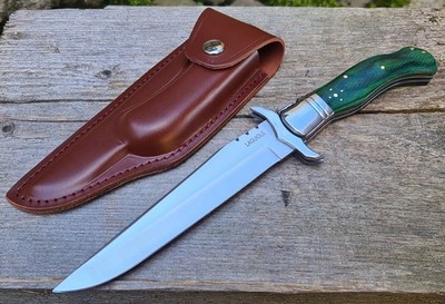 Laguiole Messer XXL Brotzeitmesser Lockback 3Cr13MoV Stahl Micarta Lederscheide