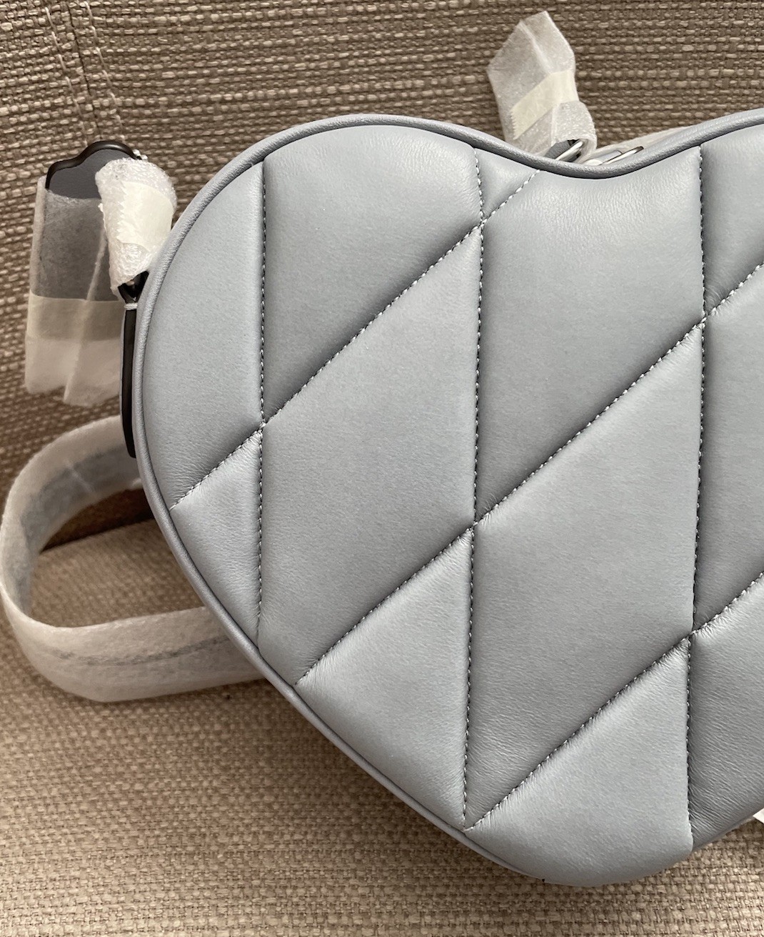 Coach Heart Crossbody With Quilting in Grey Blue NWT Authentic Style CE725 image 9