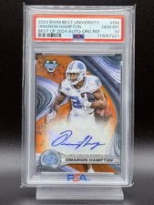 2024 Bowman Best University - Omarion Hampton Auto /25 Orange Refractor PSA 10