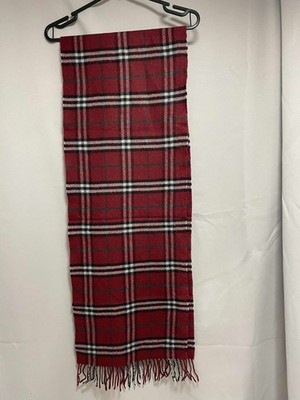 Vintage Burberry Schal Authentic Premium weicher feiner Kaschmir Stoff Burgund 
