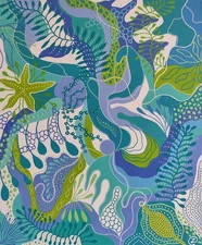 Ocean Life Abstract Painting Original Seascape Artwork Coastal Blue White Decor