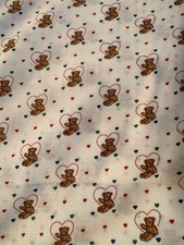 Vintage VIP Cranston Teddy Bears With Hearts Cotton Fabric 7 Yards