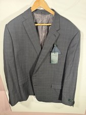 Lauren Ralph Lauren Ultraflex Suit Jacket 50R Gray Blue Check Lancaster NWT