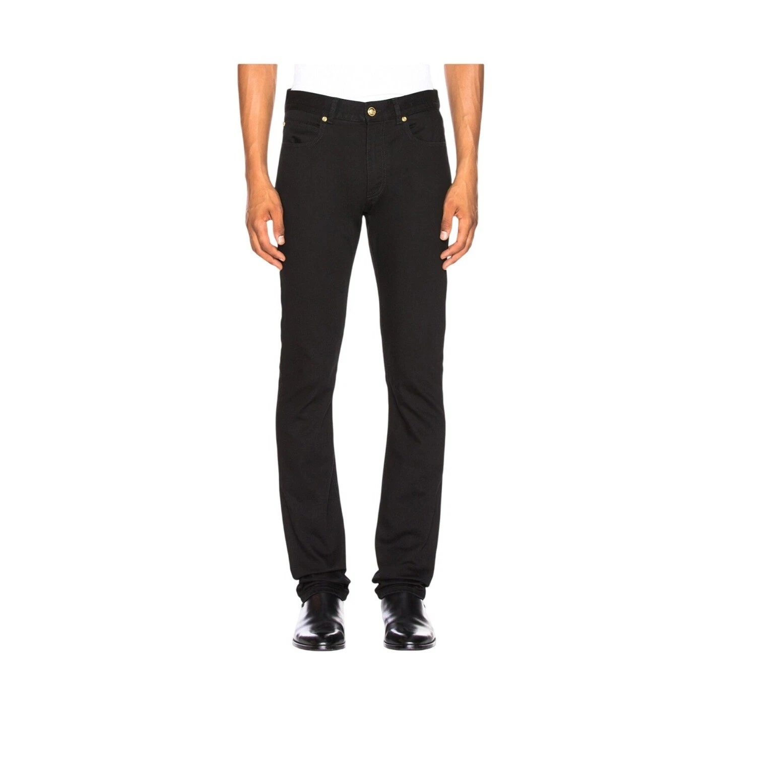 Versace — Versace  Black Jeans  Gold  Medusa Embroidery  Slim Fit Pants Made Italy Mens 30