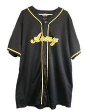 Men's Black XL JWM Button Down U.S. Army Baseball Jersey Good Condition