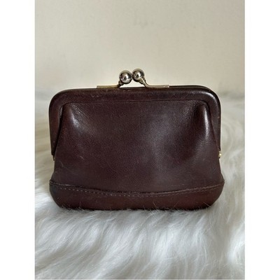 Coach Vintage Mahogany Leather Kisslock Coin Purse 7165 Good | eBay