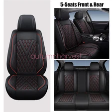 Car 5-Seat Cover Faux Leather For Honda HR-V HRV Full Set Front + Rear Pad Mat